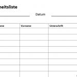 Ein wenig modifiziert kann sie zum beispiel auch für größere besprechungen o.ä. Stundenzettel Vorlagen Download Fur Word Pdf Und Excel Kostenlos Anwesenheitsliste Vorlage Anwesenheitsliste Vorlagen