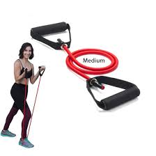 China Wholesale 120cm 47 Inches Home Gym Stretchy Fitness Bands With Foam Handle 5 Colors Systemic Muscle Exercise Tension Cross Training Bands For Wholesale China Tension Band And Stretchy Band Price