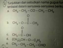 Aldehid dan keton mempunyai bau yang khas, yang pada umumnya aldehid berbau merangsang sedangkan keton berbau harum. Tunjukkan Dan Sebutkan Nama Gugus Fungsi Yang Terdapat Dalam Senyawa Senyawa Berikut Brainly Co Id