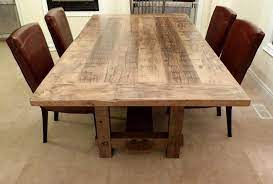 The heat from the kitchen, such as pots, pans, and plates could damage other surfaces, but not the reclaimed barnwood we use. Reclaimed Wood Dining Room Table Good Furniture Lovely Decoratorist 75855