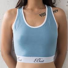 Bait Women Athletic Crop Top Made In La Blue Baby Blue