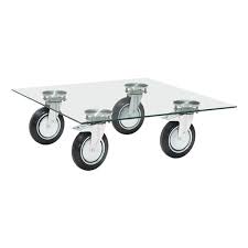 Discover the design world's best coffee tables with casters at perigold. Zuo Modern Belle Coffee Table With Wheels 40 2 In X 40 2 In Clear Glass 100755 Rona