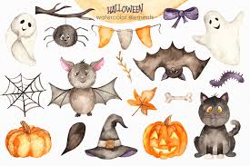 Download Halloween Watercolor Clipart Cards Seamless Patterns Frames By Marina Ermakova Thehungryjpeg Com