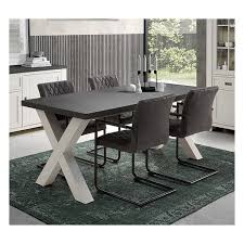 Table De Salle A Manger Contemporaine Blanc Gris Beton Morzine Matelpro Table Salle A Manger Salle A Manger Contemporaine Salle A Manger Grise Et Blanche