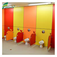 Occupancy indicators inform patrons when compartments are in use. China Nursery School Kindergarten Kids Toilet Cubicles Urinal Partition China Dressing Room Cubicle High Pressure Laminate