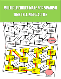Multiple Choice Maze For Spanish Time Telling Practice In 2020 Telling Time In Spanish Telling Time Practice Time In Spanish