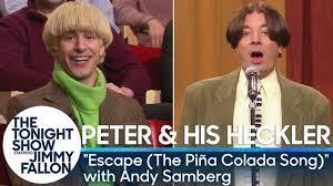 Peter And His Heckler Escape The Pina Colada Song With Andy Samberg Youtube