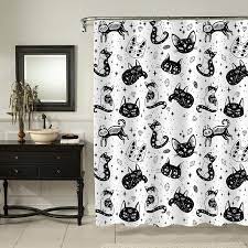 Sold and shipped by the lakeside collection. Amazon Com Mitovilla Witch S Cat Shower Curtain Set With Hooks For Bathroom Decor Cat And Sugar Skull Mexican Style Bathroom Accessories Cat Themed For Women Men And Kids 72 W X 72 L