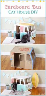 Tutoriel De Maison De Chat De Bus En Carton Ehow Com Tricot Pontos Bus Carton Chat Ehowcom En 2020 Maison De Chat En Carton Maison De Chat Bricolage Pour Chat