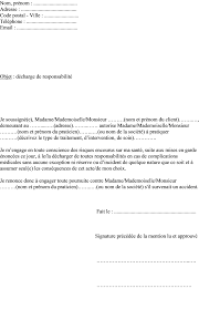 Modele De Lettre De Decharge De Responsabilite Medicale Blog Informations Demarches Et Modeles De Lettre Modeles De Lettres Lettre A Responsabilites