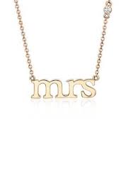 Mrs Necklace And Diamond Detail In 14k Rose Gold Blue Nile Mrs Necklace Perfect Wedding Gift Perfect Wedding