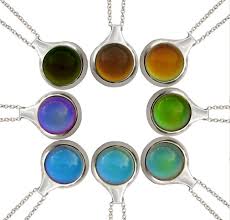 Silver Mood Pendant Mood Necklace Mood Jewelry Color Changing Jewelry Color Changing Pendant Hippie Jewelry