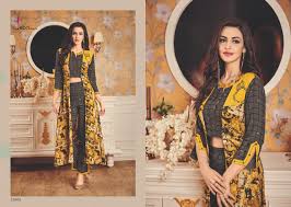 Kurti times precious catalogue cotton kurtis wholesale collection from surat. Nityanx Eba Vol 12 By Eba Lifestyle 12001 Series Fancy Crop Top With Jacket And Plazzo Collection Wholesaler Surat