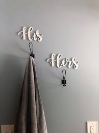 His And Hers His And Hers Sign Couples Gift Bathroom Signs Towel Hooks Towel Rack New In 2020 Bathroom Wall Decor Couples Decor Bathroom Decor Apartment