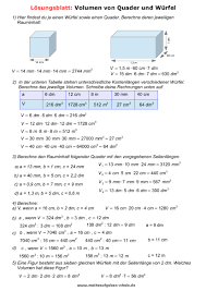 Ergänzendes material zum schweizer zahlenbuch 5. Mathematik 5 Klasse Volumen