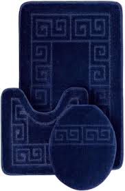 Shop for the best bath rugs at great wholesale price, banggood.com offer the best bath rugs for you with worldwide shipping. Amazon Com Wpm World Products Mart Bathroom Rugs Set 3 Piece Bath Pattern Rug 20 X32 Large Contour Mats 20 X20 With Lid Cover Navy Home Kitchen