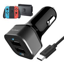 Nintendo switch is an advancement residence video game console. Amazon Com Car Charger For Nintendo Switch Yccteam 5v 4 8a High Speed Play And Charge Two Port Usb Adapter With 6 6ft Usb Type C To A Charger Cable Cord Video Games