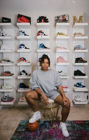 Sneaker Wall Featuring Ikea Lack Shelving Melissa Chanel Sneakerhead Bedroom Sneakerhead Room Shoe Boxes On Wall