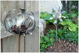 Mit einfachen bastelschritten entsteht eine schöne seerose für dekozwecke. Gartenstecker Selber Machen Besteck Blumen Gartenstecker Gartenumgestaltung Garten