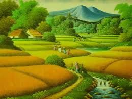 Jual lukisan pemandangan karya ita radyaningsih. Contoh Lukisan Gambar Hubungan Manusia Dengan Alam Sekitarnya