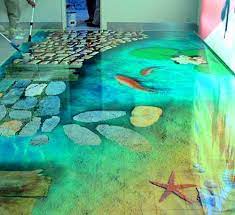 Painted Concrete Floor Love The Whimsy And Depth Floor Murals Floor Tiles Design Painted Concrete Floors