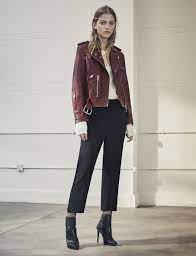Allsaints Women S September Lookbook Look 4 Gidley Leather Biker Jacket Alpha Crew Neck Arya Trouser Xavier Boot Women Lookbook Casual Street Style Fashion