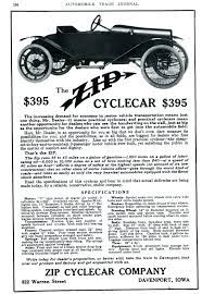 Zip Cyclecar Automobile Advertising Car Advertising Antique Cars