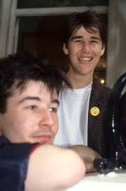 Gary Daly and Eddie Lundon of China Crisis at a photo session in front of a  hotel London