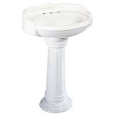 Glacier Bay Westminster 21 In Pedestal Sink Basin In White F 6800 8w The Home Depot Pedestal Sink Powder Room Small Glacier Bay