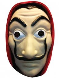 La case de papel maskesi. Bankrauber Maske Pappmaske Rot Beige Gunstige Faschings Masken Bei Karneval Megastore Masken Fasching Maske Bankrauber
