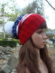 DIY- Knitting PATTERN #189: 4TH of July Patriotic Knit Beanie Pattern,  American Flag Hat Pattern, Size Teen/adult