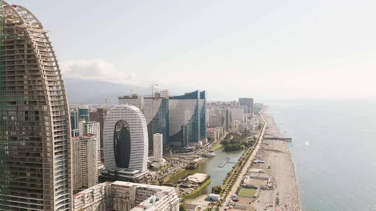 New Boulevard's modern coastline skyline, AI generated