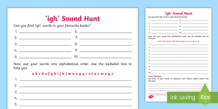 Once you've capitalized your titles, simply select the alphabetize option and you put your list in alphabetical order. Igh Sound Hunt Worksheet Teacher Made