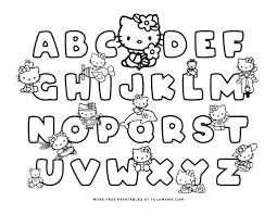 Coloring pages for hello kitty (cartoons) ➜ tons of free drawings to color. Free Hello Kitty Printables And Abc Coloring Pages Tulamama