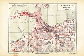 No trail of breadcrumbs needed! 1880 City Map Of Alexandria Old Town With The Ports Egypt At The End Of The 19th Century Original Antique Map Vintage Maps Antique Map City Map