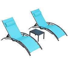 It has a stainless steel frame which allows the backrest to be adjusted at various angles for increased comfort. Purple Leaf Patio Chaise Lounge Sets 3 Pieces Outdoor Lounge Chair Sun Pennypart Com