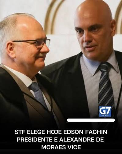 O STF elegerá nesta quarta-feira (13) Edson Fachin e Alexandre de Moraes  como presidente e vice para mandato de dois anos. A escolha segue tradição  de rotatividade por antiguidade. O presidente do