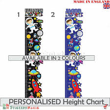 Personalised Height Chart Space Wall Sticker Kids Children