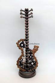 Welded Metal Guitar Metal Art Sculpture 15 Tall Scrap Metal Art Recycled Metal Rock Guitar Steel Art Guitar Decor Anniversary Gift Metal Art Sculpture Scrap Metal Art Metal Art