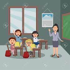 There is no psd format for teacher clipart png images, cartoon teachers, students and teacher in our system. Study In Classroom Teacher And Student Cartoon Illustration Royalty Free Cliparts Vectors And Stock Illustration Image 106705946