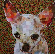 Chihuahua Collage On Canvas 20 X 20 2014 Mydogcollage Com 1450 Paper Collage Art Animal Collage Painting