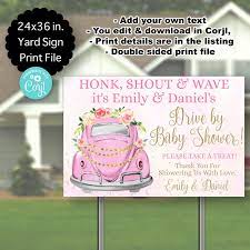 Drive By Baby Shower Yard Signsbaby Shower Yard Signsgirl Etsy Baby Signs Virtual Baby Shower Baby Shower Winter