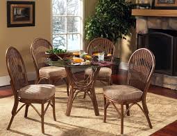 Select from round, oval, rectangular, and extension dining tables; Bermuda Pecan Stain 5 Pc Dining Set With Side Chairs By South Sea Rattan Model 1421set1 American Rattan