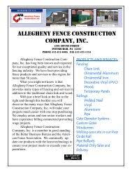 Allegheny fence construction company is a trusted family owned business located in pittsburgh, pa. Fencing Contractors Suppliers List