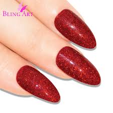 False Nails Bling Art Red Gel Almond Stiletto Long Fake Acrylic Tips With Glue At 6 99 Gbp Only From Bling Art Stiletto nails are not just about its pointy tips.