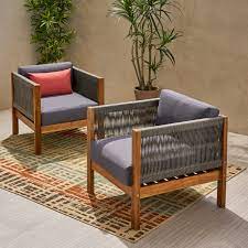 For a modern, trendy design, select wicker or wood outdoor lounge furniture materials. Bay Isle Home Silke Modern Outdoor Patio Chair With Cushions Reviews Wayfair