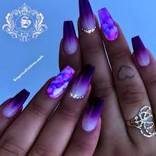 See more ideas about nails, nail designs, pretty nails. Fake Nails False Nail Design Pretty Nail Designs Black Fake Nails Purple Nail Designs Matte Purple Nails Coffin Nails Designs