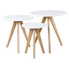 Abreo New White Nest Tables Scandinavian Retro Home Furniture Style With Solid Oak Legs White With Solid O In 2020 Solid Oak Coffee Table Coffee Table Retro Sideboard