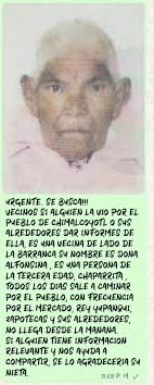 X favor si alguien la ha visto o sabe de esta persona no ha llegado a su  casa desde la mañana de hoy 23 de diciembre , su nieta la está buscando