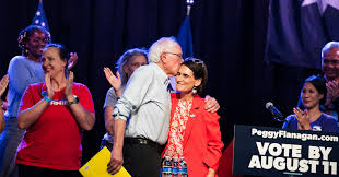Bernie Sanders stumps for Peggy Flanagan during First Avenue rally